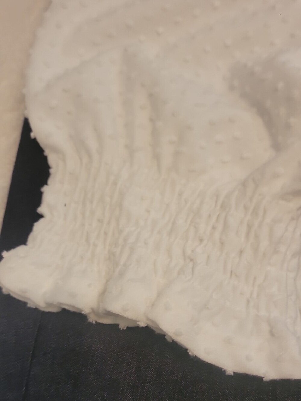 W5 White Textured Short Sleeve Blouse - Picture 4 of 4